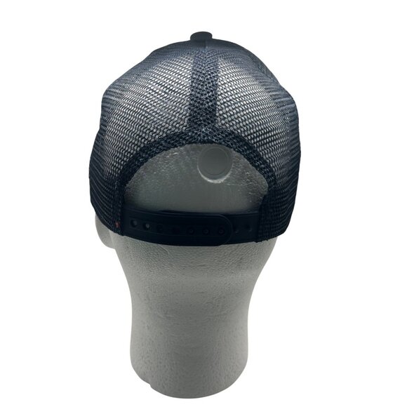 USA Flag Embroidered Trucker Hat Mesh Back Adjustable Snapback Navy Blue Cotton - Picture 4 of 7